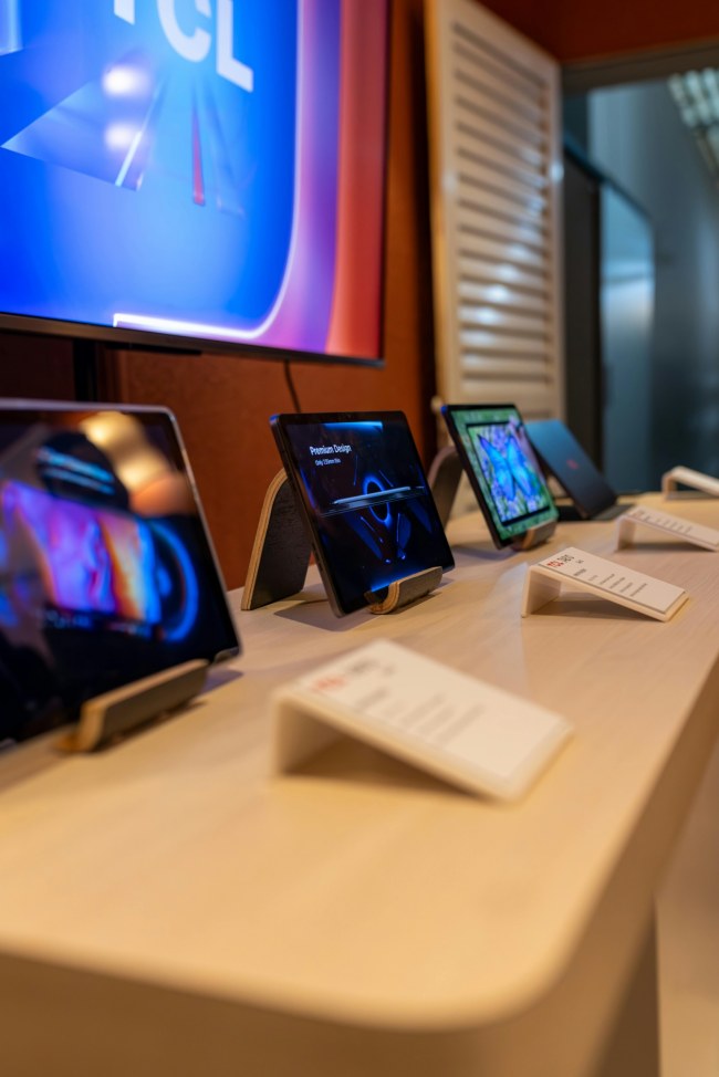 Electronics on display in store